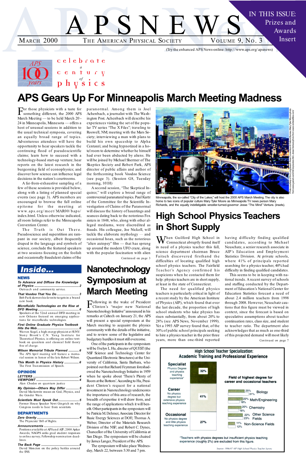 APS Gears up for Minneapolis March Meeting Madness Or Those Physicists with a Taste for Paranormal