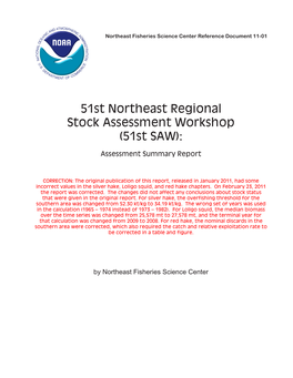 51St Northeast Regional Stock Assessment Workshop (51St SAW)