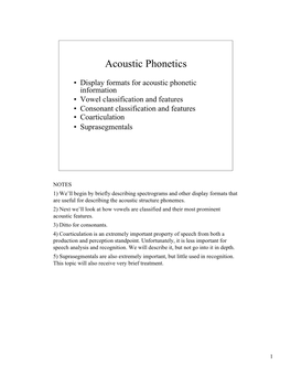 Acoustic Phonetics