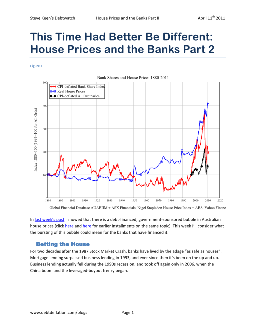 House Prices and the Banks Part 2