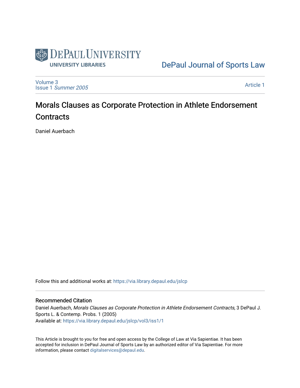 Morals Clauses As Corporate Protection in Athlete Endorsement Contracts