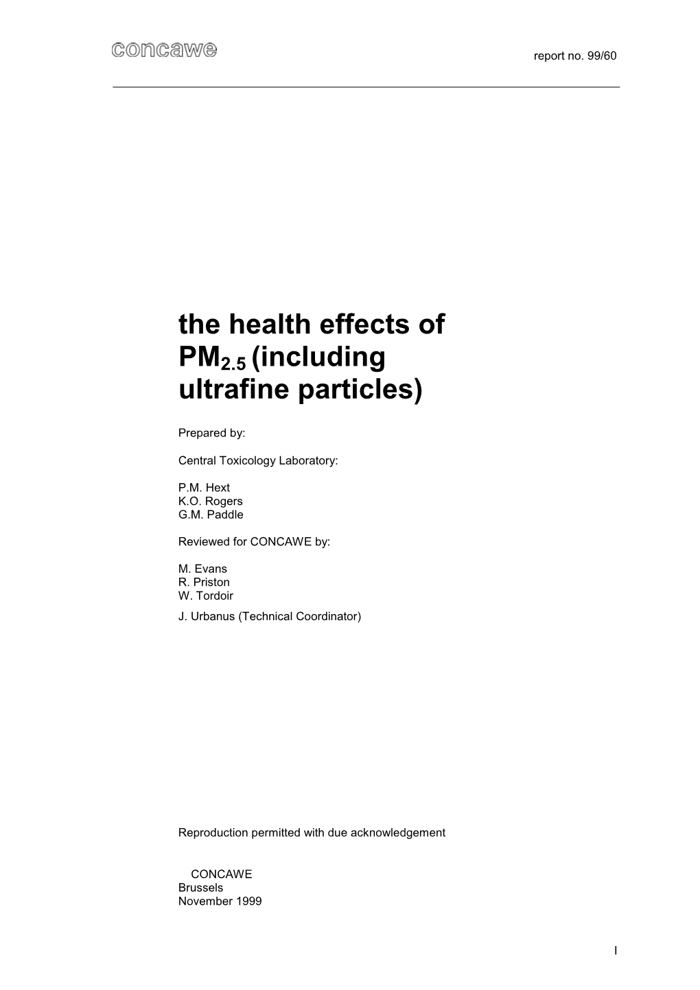 The Health Effects of PM2.5 (Including Ultrafine Particles)