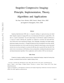 Snapshot Compressive Imaging: Principle, Implementation, Theory, Algorithms and Applications