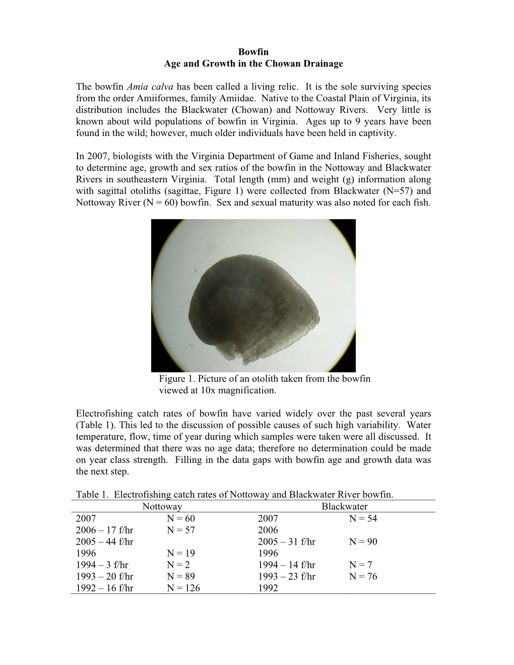 Bowfin Age & Growth