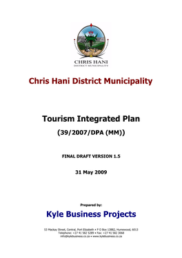 Chris Hani District Municipality Tourism Integrated Plan Kyle