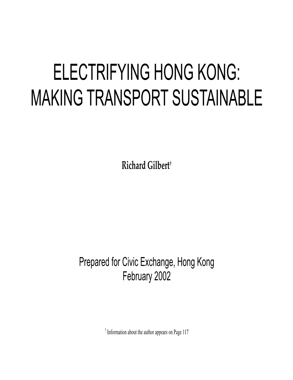 Electrifying Hong Kong: Making Transport Sustainable