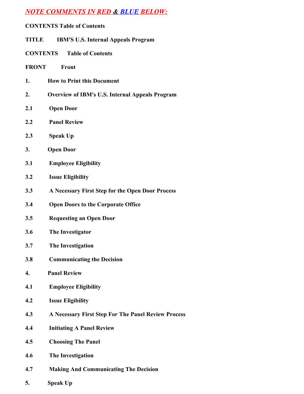 CONTENTS Table of Contents