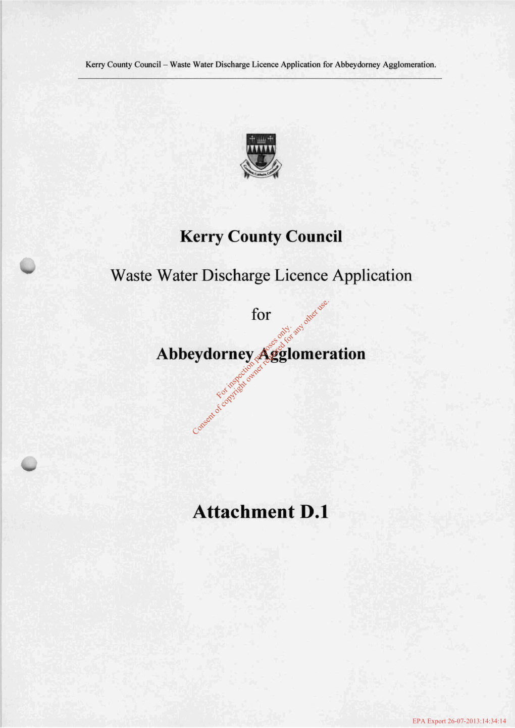 Kerry County Council Waste Water Discharge Licence
