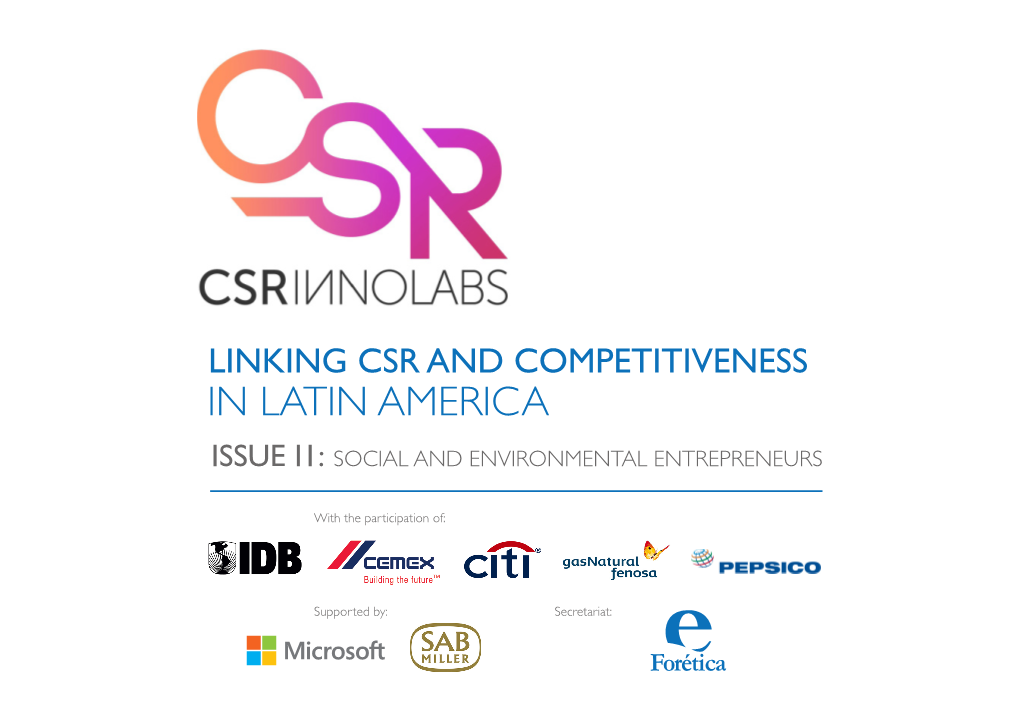 In Latin America Issue I1: Social and Environmental Entrepreneurs