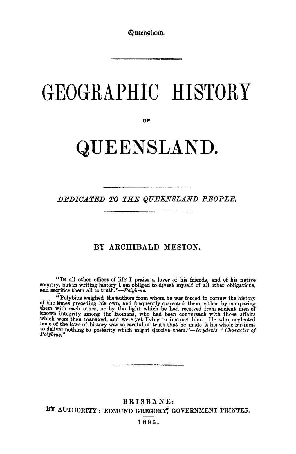 Geographic History of Queensland