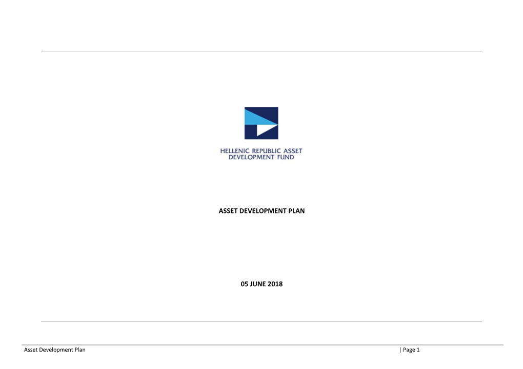 Asset Development Plan 05 June 2018