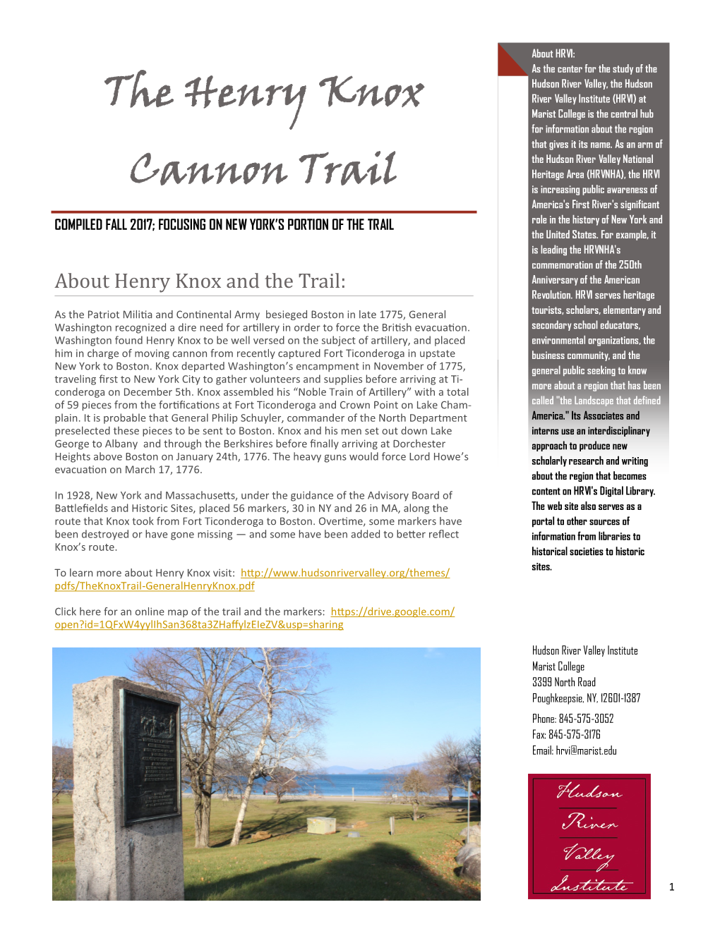 The Henry Knox Cannon Trail