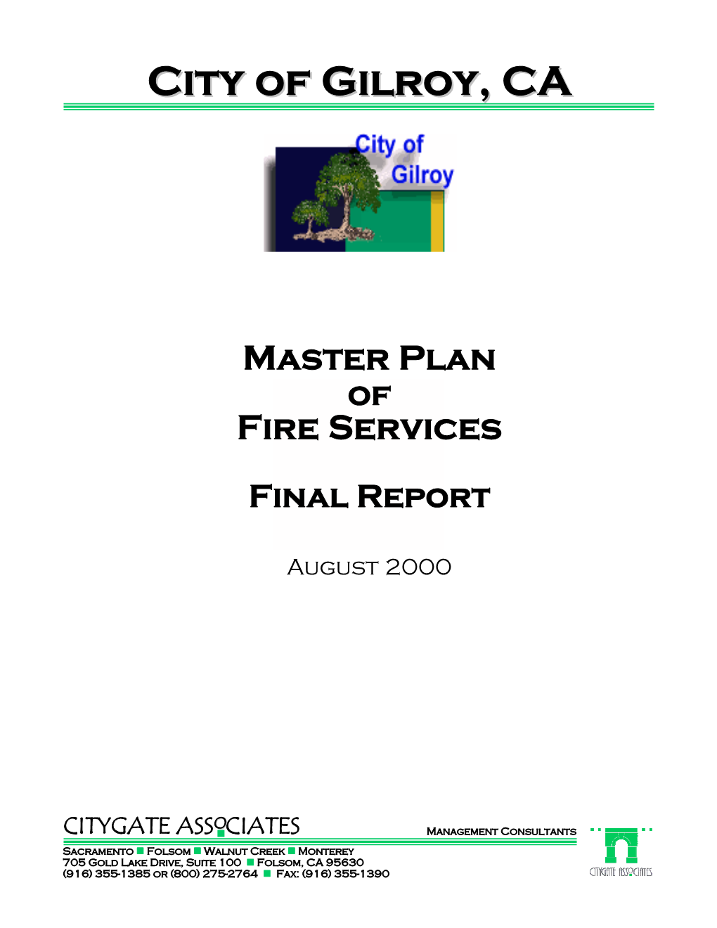 Master Plan of Fire Services