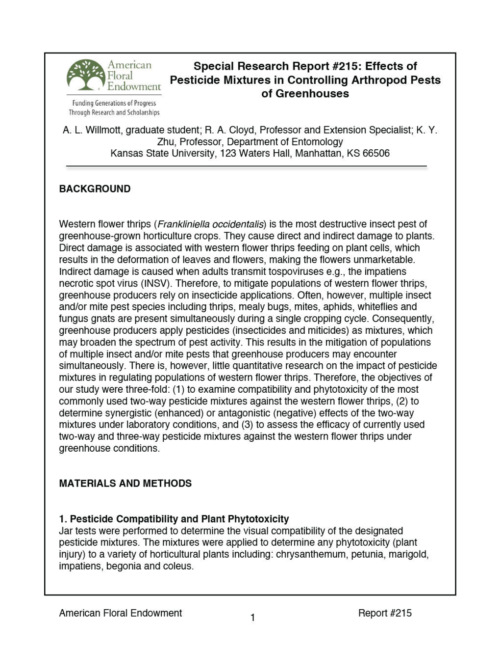 Effects of Pesticide Mixtures in Controlling Arthropod Pests of Greenhouses