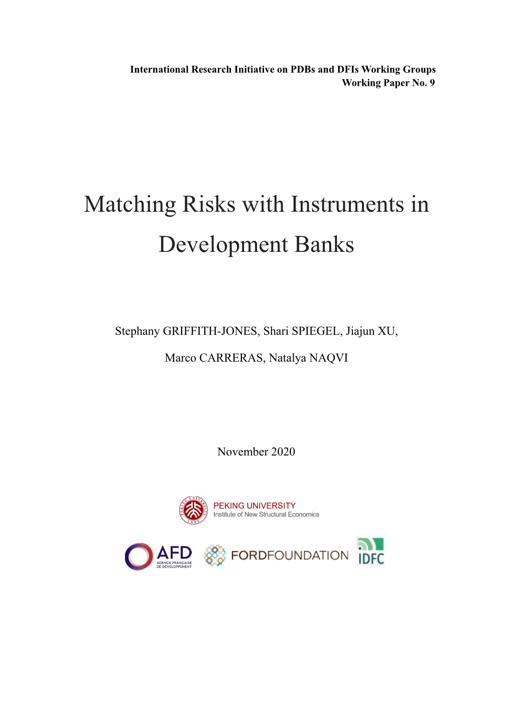 Matching Risks with Instruments in Development Banks