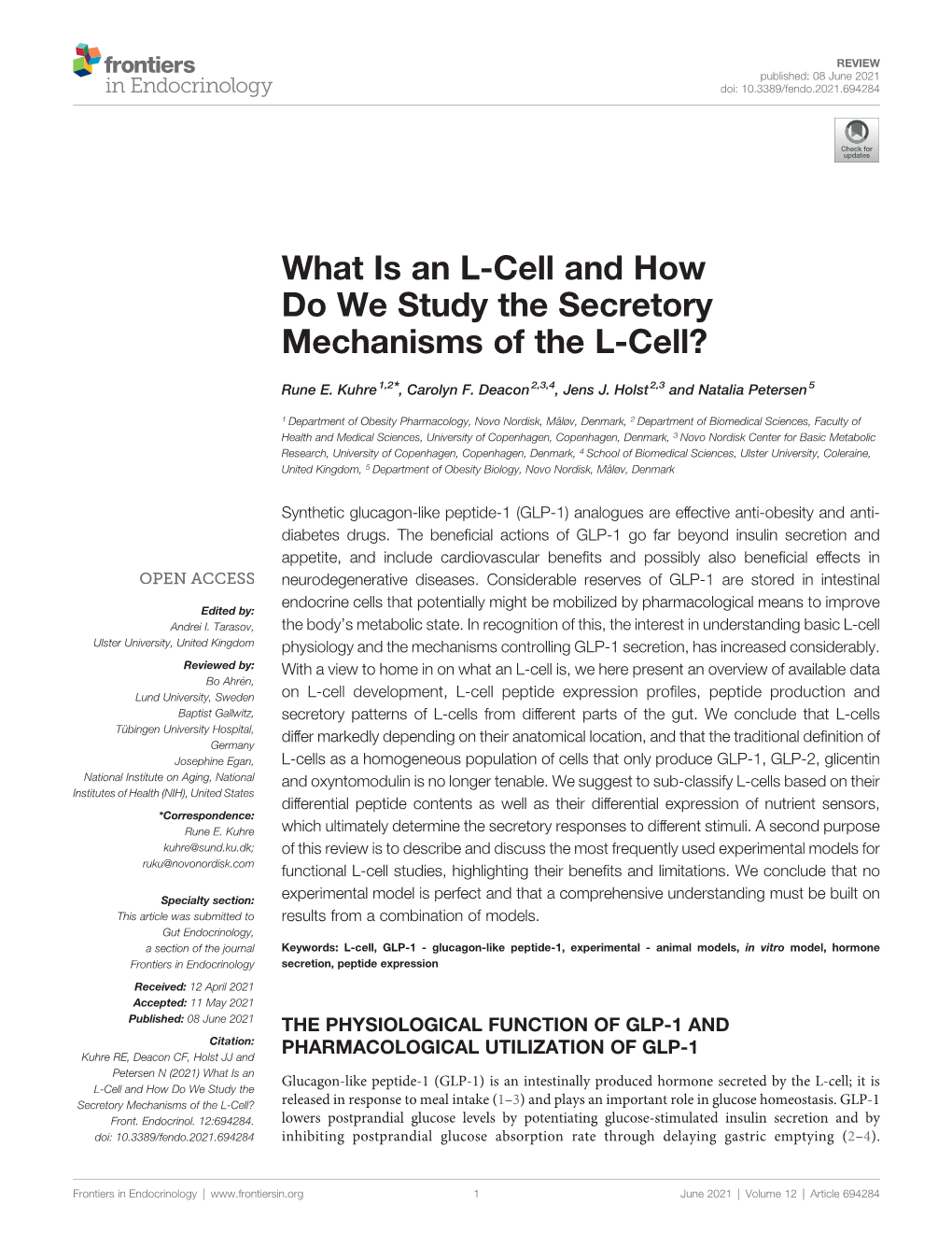 What Is an L-Cell and How Do We Study the Secretory Mechanisms of the L-Cell?