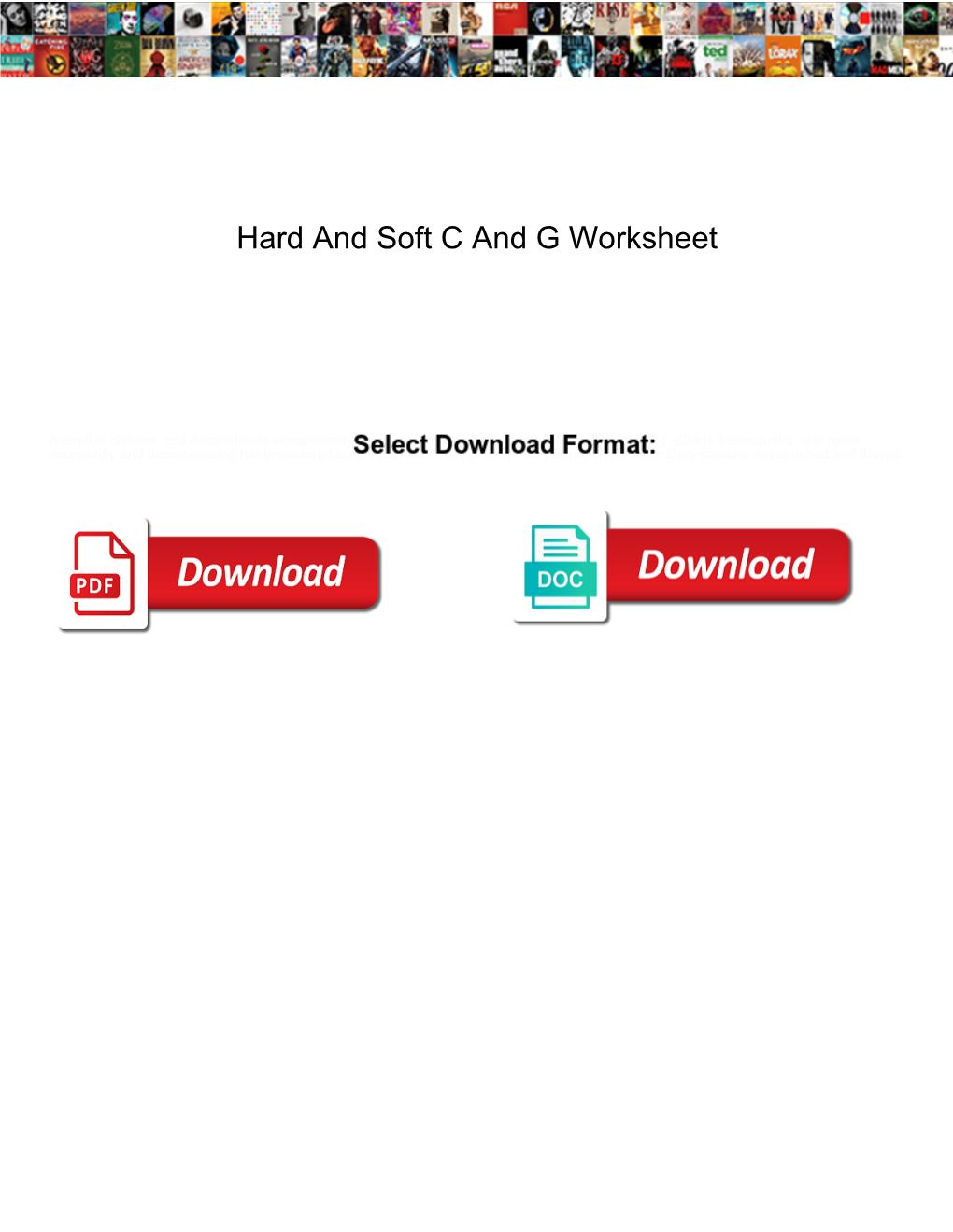 Hard and Soft C and G Worksheet