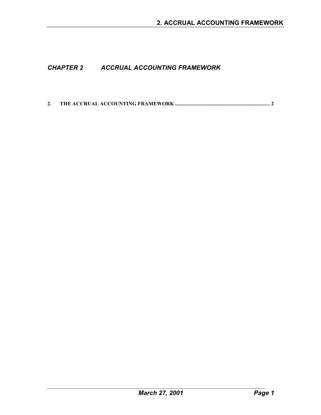 Accrual Accounting Framework