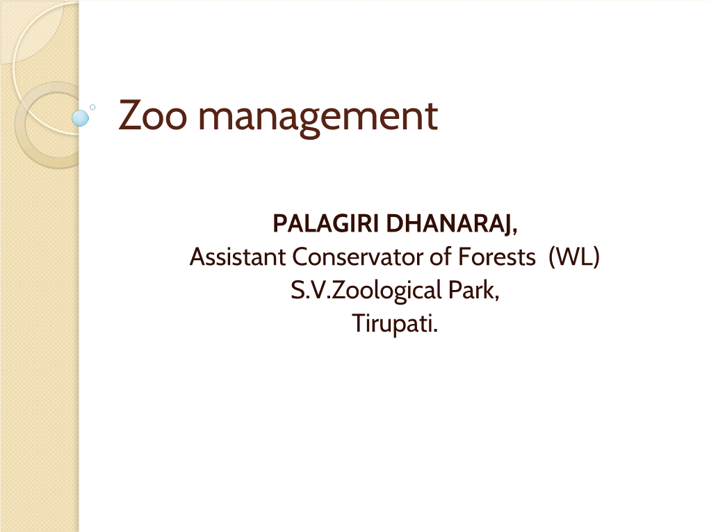 Zoo Management