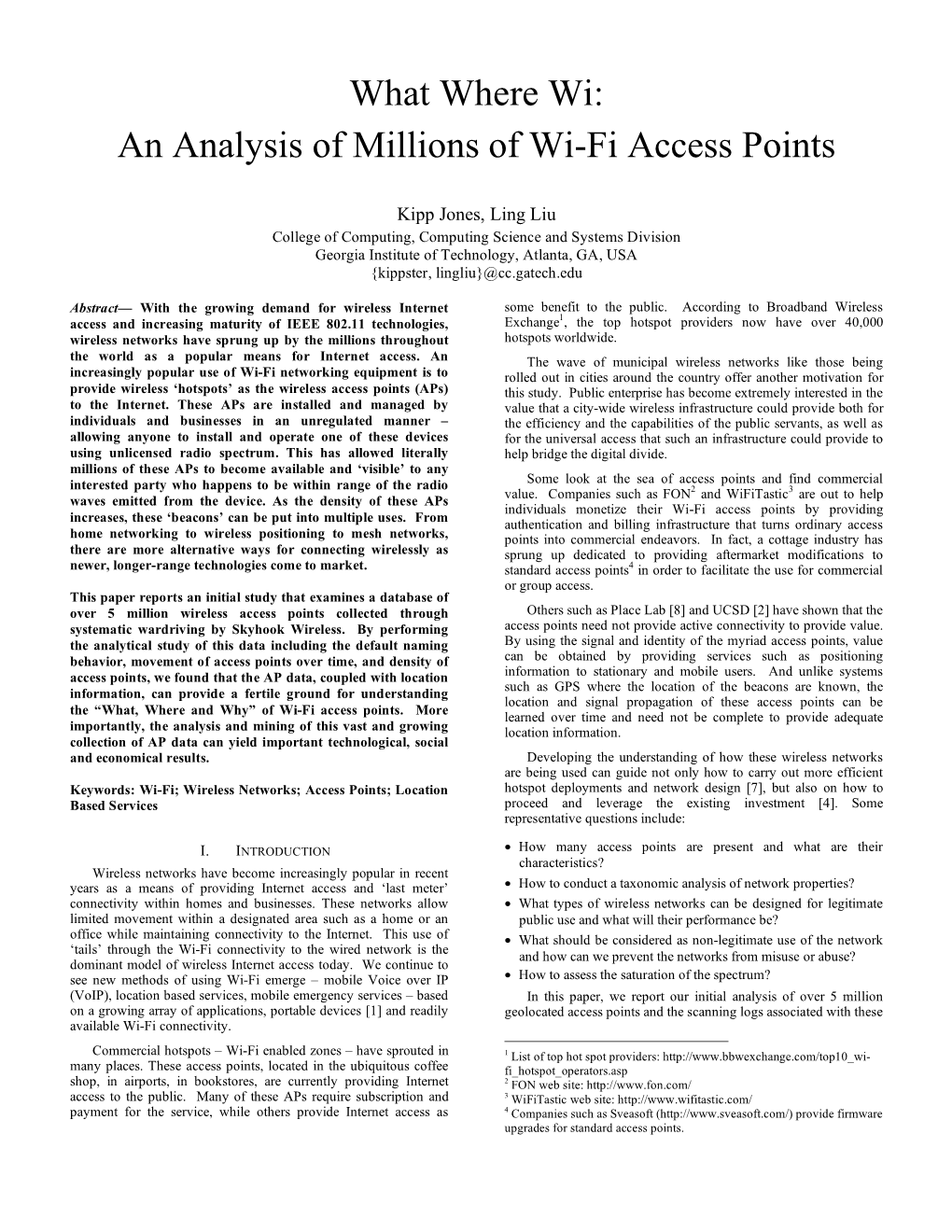 What Where Wi: an Analysis of Millions of Wi-Fi Access Points