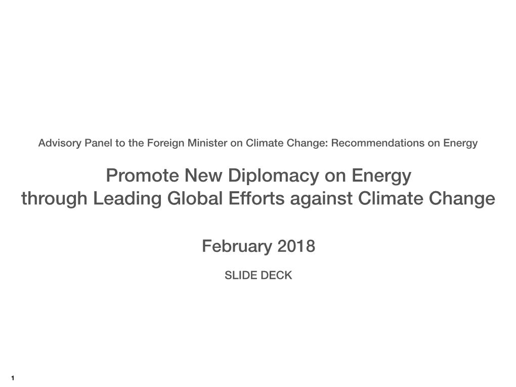 Promote New Diplomacy on Energy Through Leading Global Efforts Against Climate Change