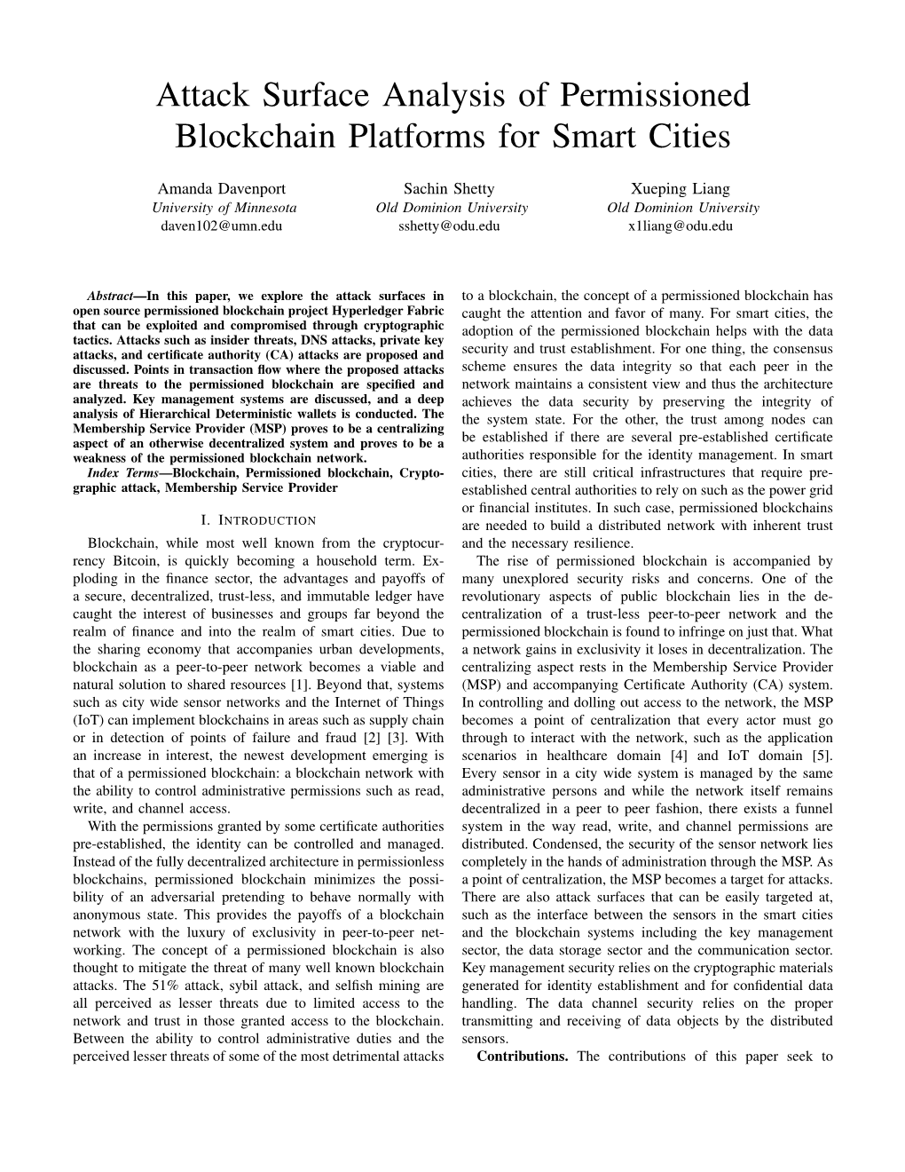 Attack Surface Analysis of Permissioned Blockchain Platforms for Smart Cities