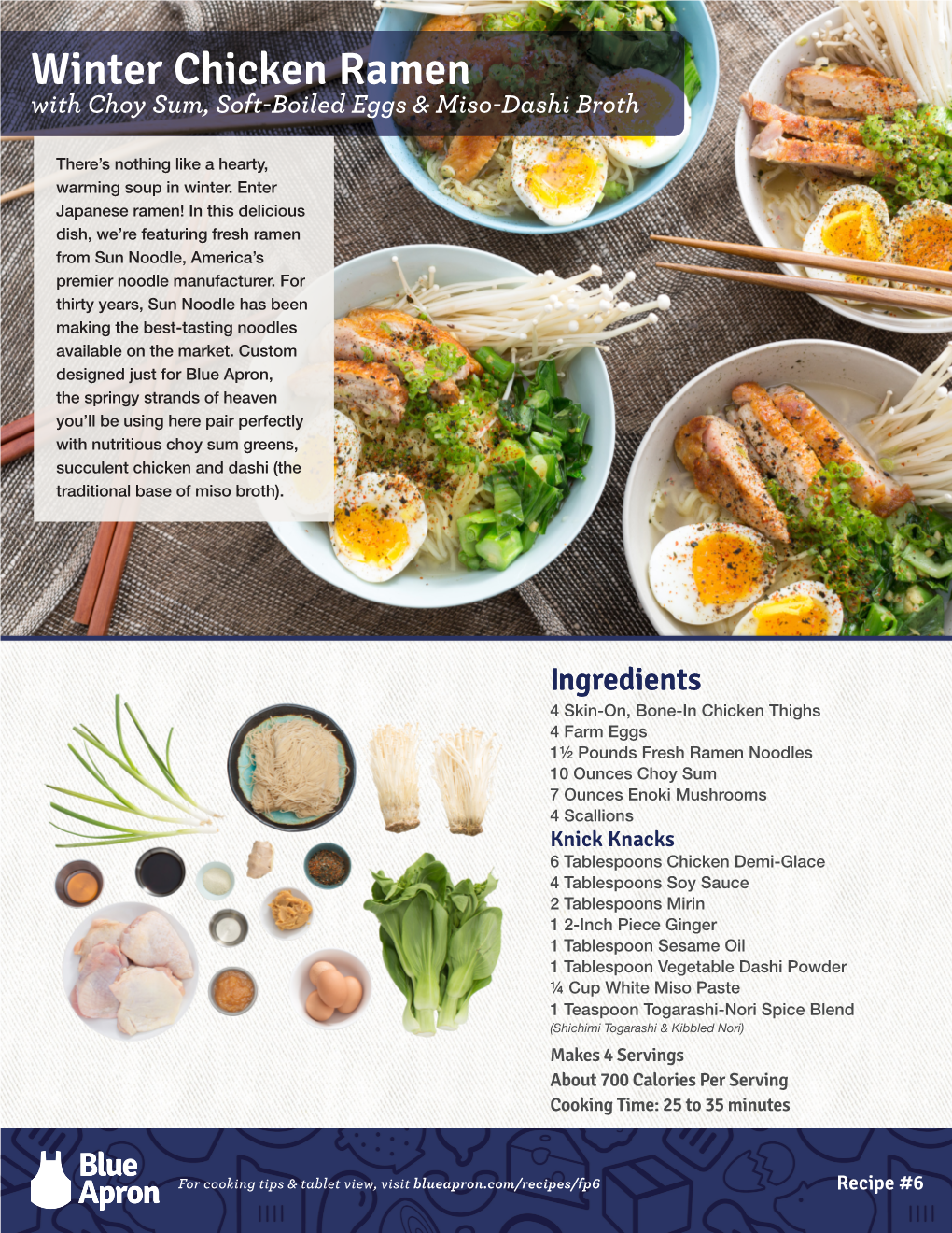 Winter Chicken Ramen with Choy Sum, Soft-Boiled Eggs & Miso-Dashi Broth