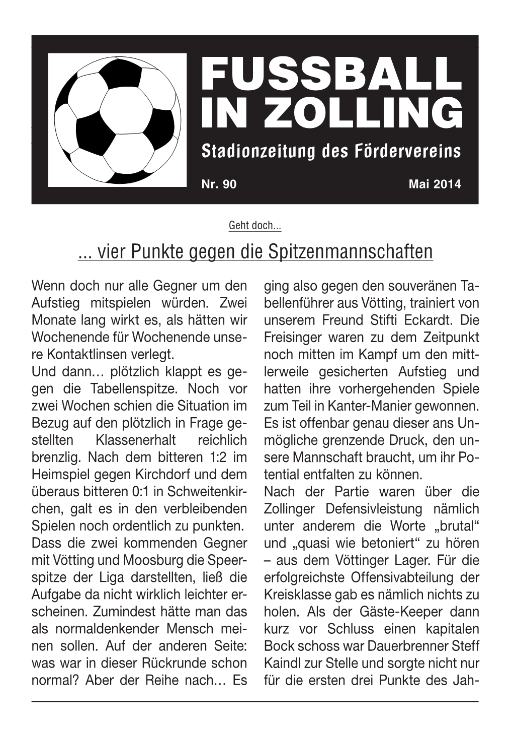 FUSSBALL in ZOLLING 1 Fussball in Zolling Nr