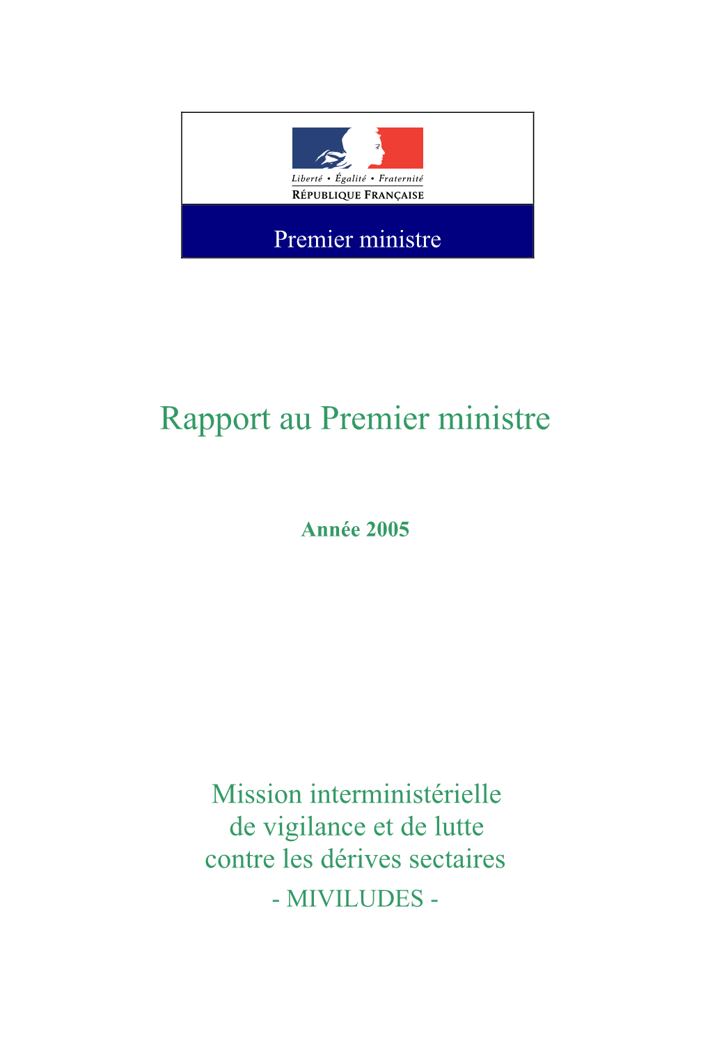 MIVILUDES Rapport 2005