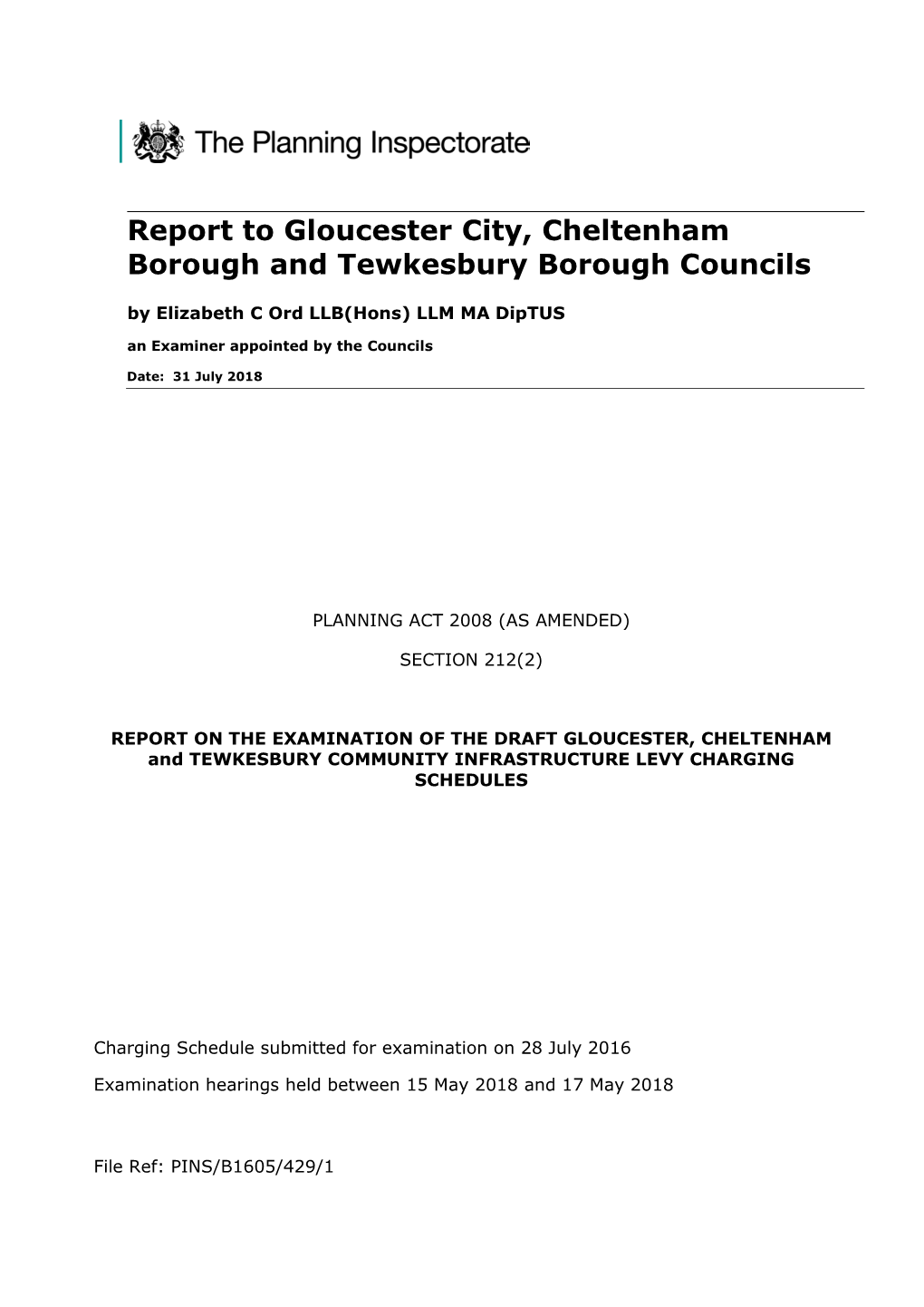 Report to Gloucester City, Cheltenham Borough and Tewkesbury Borough Councils