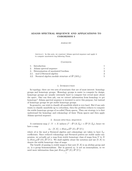 Adams Spectral Sequence and Applications to Cobordism I