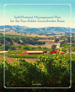 Salt/Nutrient Management Plan for Paso Robles Groundwater Basin