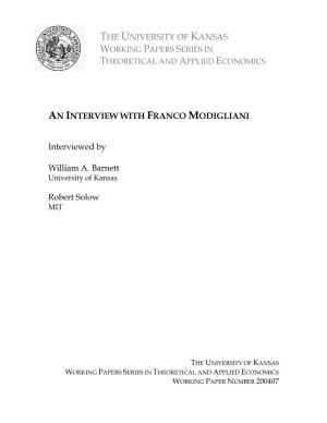 An Interview with Franco Modigliani