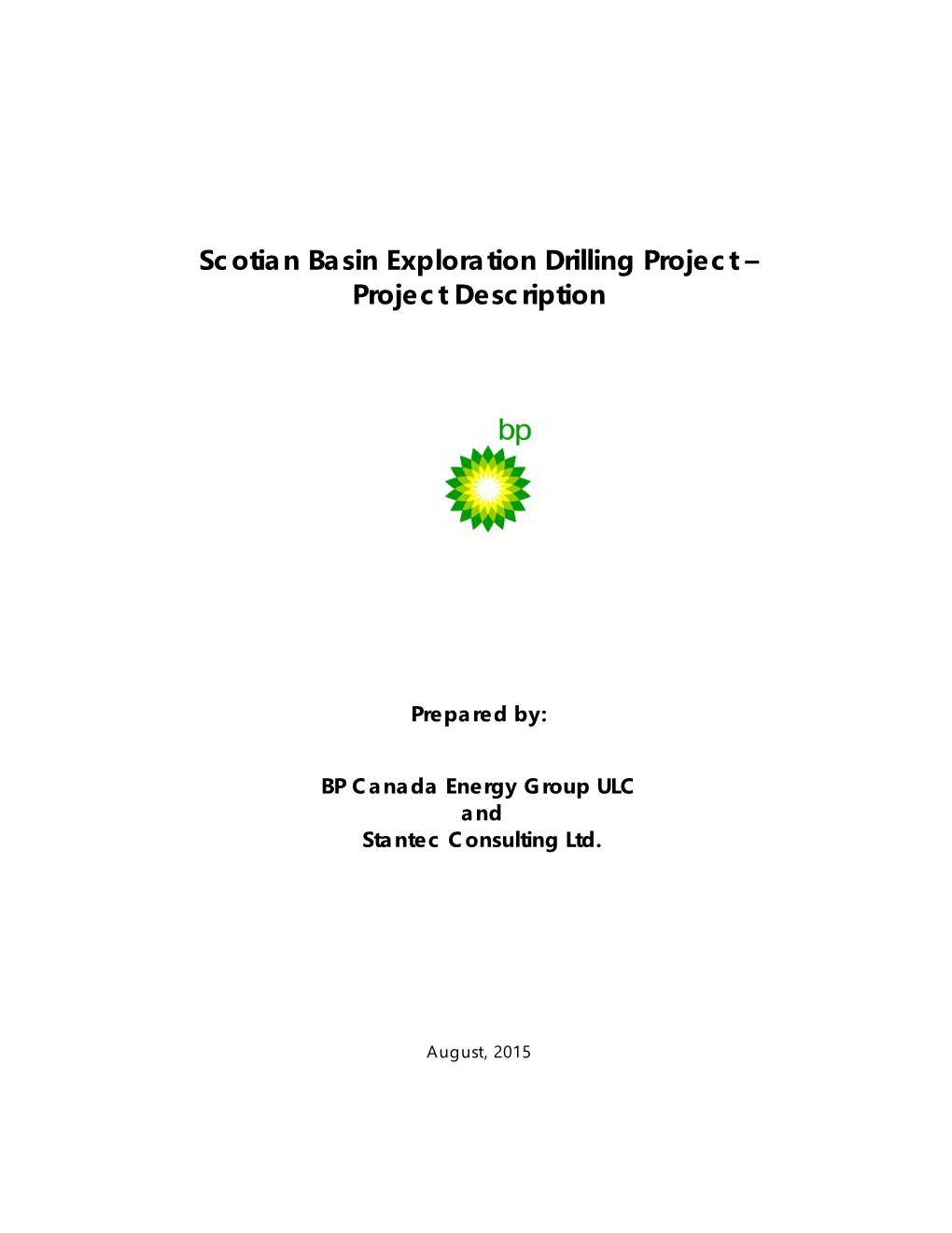 Scotian Basin Exploration Drilling Project – Project Description