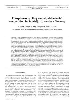 Phosphorus Cycling and Algal-Bacterial Competition in Sandsfjord, Western Norway