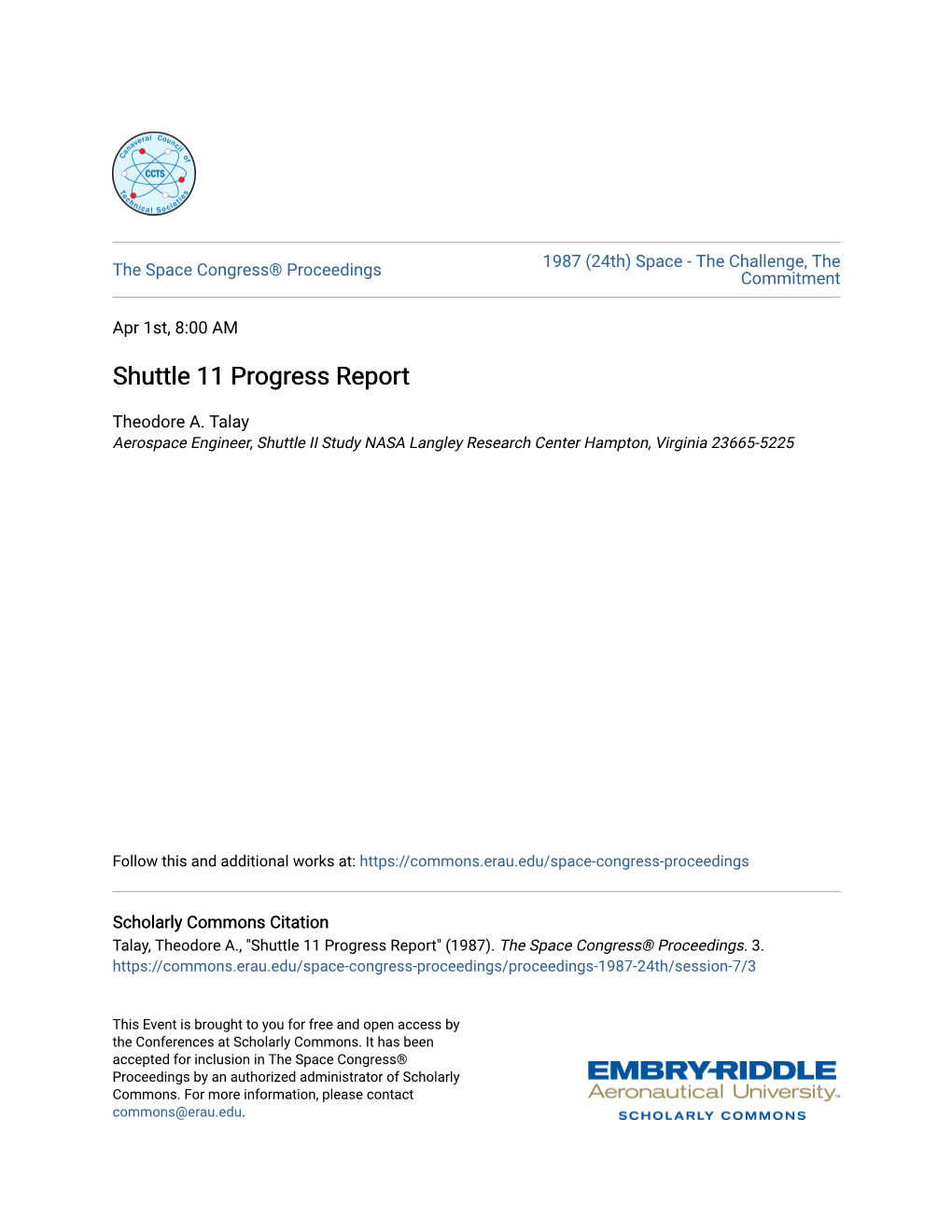 Shuttle 11 Progress Report