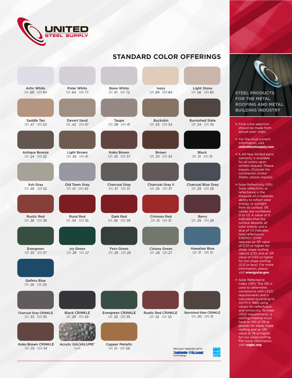 Standard Color Chart