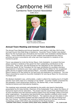 Camborne Hill Camborne Town Council Newsletter JUNE 2015