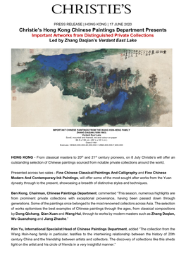 Christie's Hong Kong Chinese Paintings Department Presents