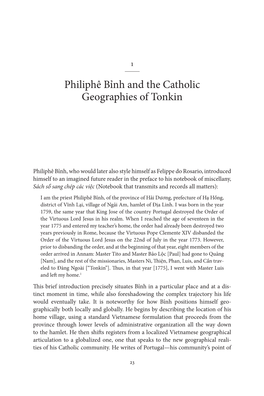 Philiphê Bỉnh and the Catholic Geographies of Tonkin