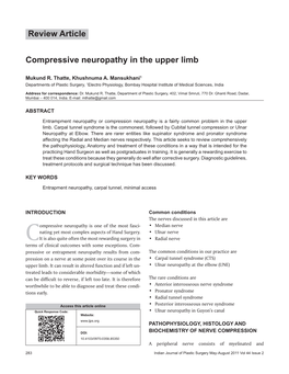 Compressive Neuropathy in the Upper Limb Review Article