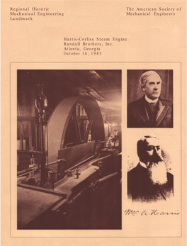 Regional Historic the American Society of Mechanical Engineering Mechanical Engineers Landmark Harris-Corliss Steam Engine Randa