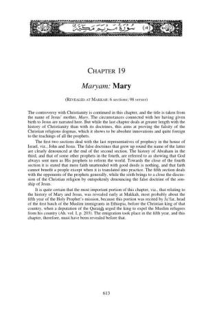 CHAPTER 19 Maryam: Mary
