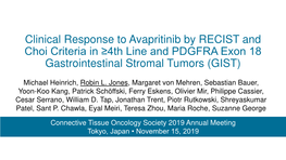Clinical Response to Avapritinib by RECIST and Choi Criteria in ≥ 4Th