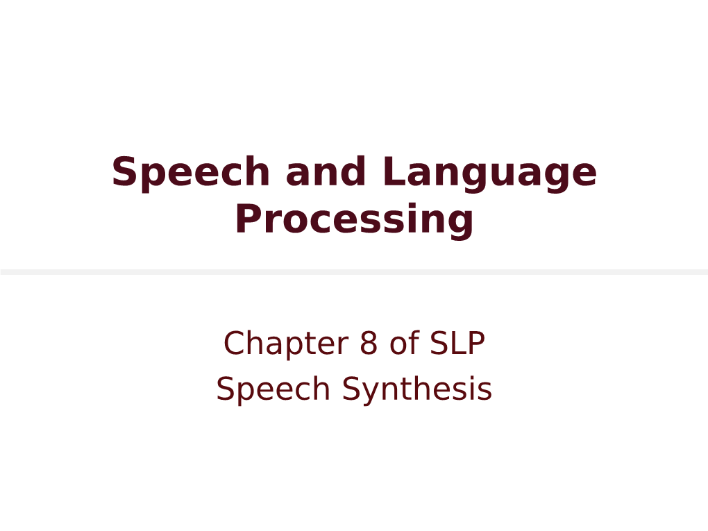 Speech and Language Processing