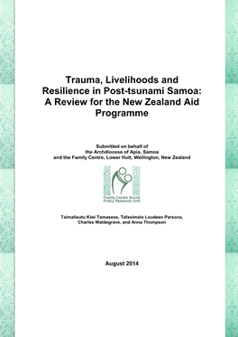 Trauma, Livelihoods and Resilience in Post-Tsunami Samoa: a Review for the New Zealand Aid Programme