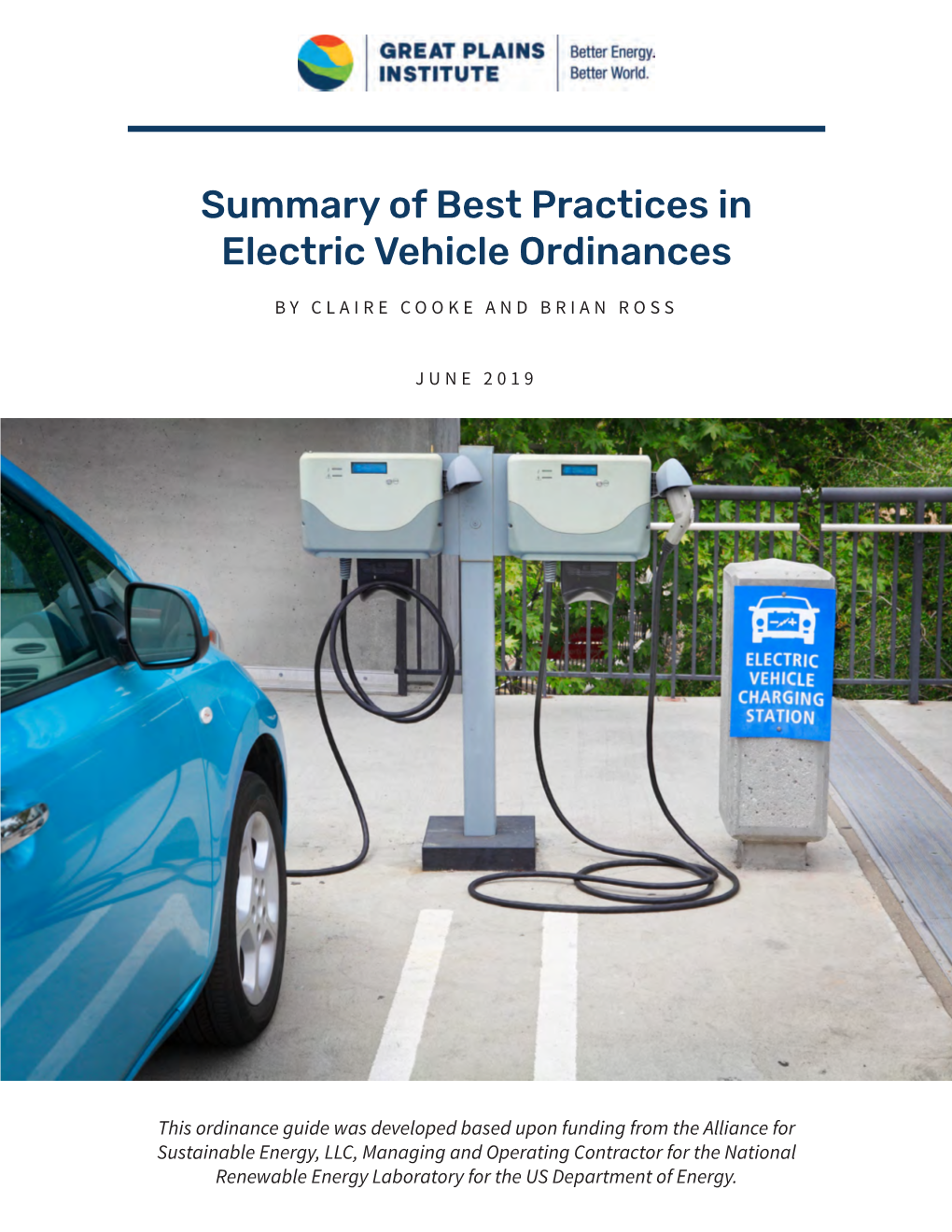 Summary of Best Practices in Electric Vehicle Ordinances