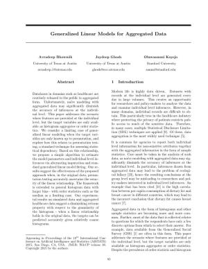 Generalized Linear Models for Aggregated Data