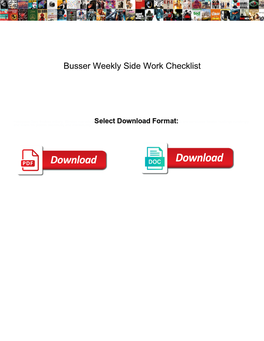 Busser Weekly Side Work Checklist
