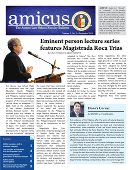 Eminent Person Lecture Series Features Magistrada Roca Trias by NINA PATRICIA D